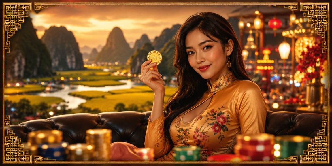 Người dùng tại chợ đêm Ninh Bình trải nghiệm slot game trên điện thoại qua rickvip
